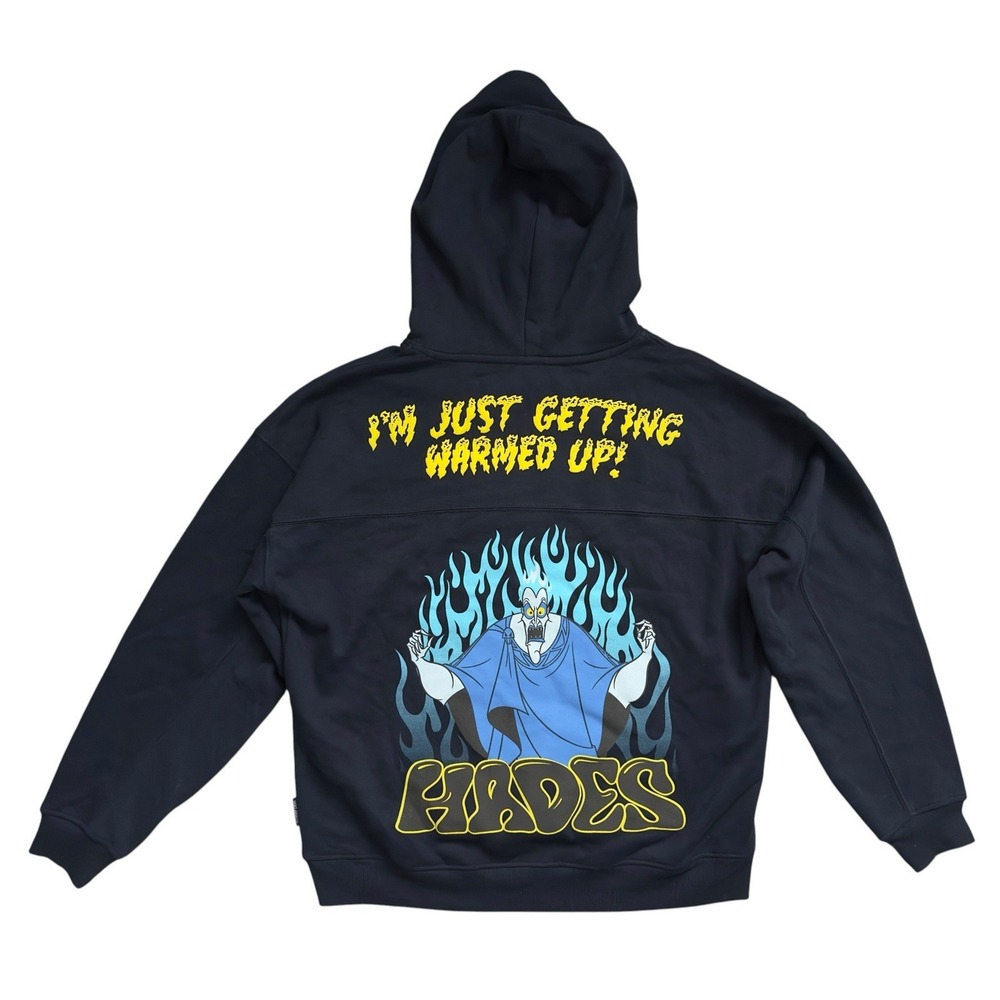 Disney Spirit Jersey Hades Hoodie Pullover Fleece Villains Navy Flames Size S